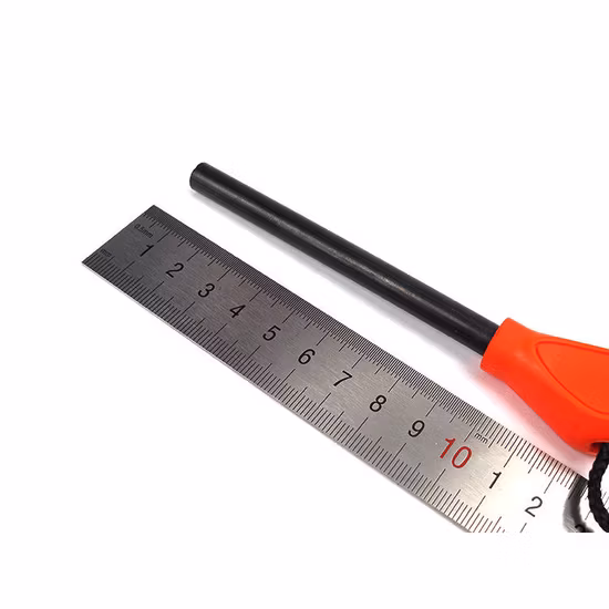 Camping Emergency Flint Fire Starter Survival Extended Flint Rod Orange Handle Barbecue Firelighter