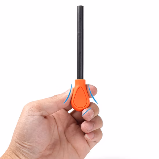 Camping Emergency Flint Fire Starter Survival Extended Flint Rod Orange Handle Barbecue Firelighter