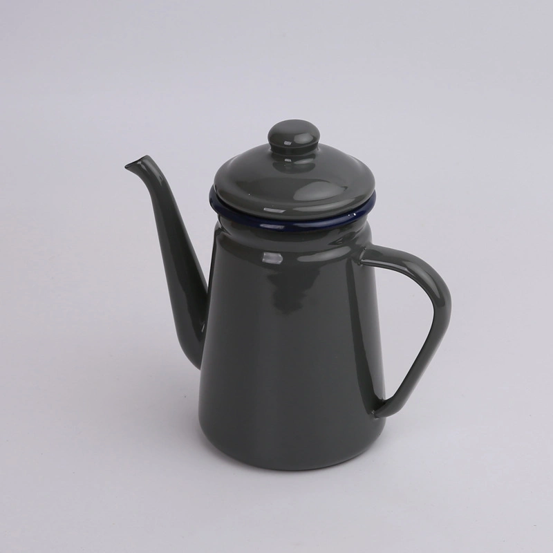 Camping Outdoors Coffee Pot Enamel Coating Milk Pitcher Water Jug Teapot Kettle