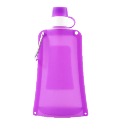 Camping en plein air Silicone sac à eau pliant 500 ml grande capacité sport cyclisme randonnée sac à eau Silicone bouilloire